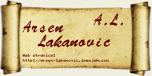 Arsen Lakanović vizit kartica